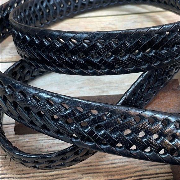 Men’s Black Leather Belt Size 58 Roundtree & Yorke - Picture 5 of 10